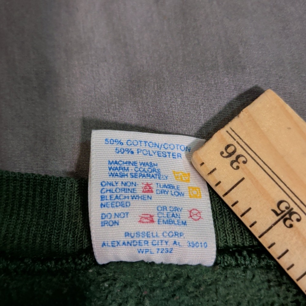Vintage Jerzees Kitten Sweatshirt Womens Size Large Green Cat Crewneck Grandma - Picture 11 of 11